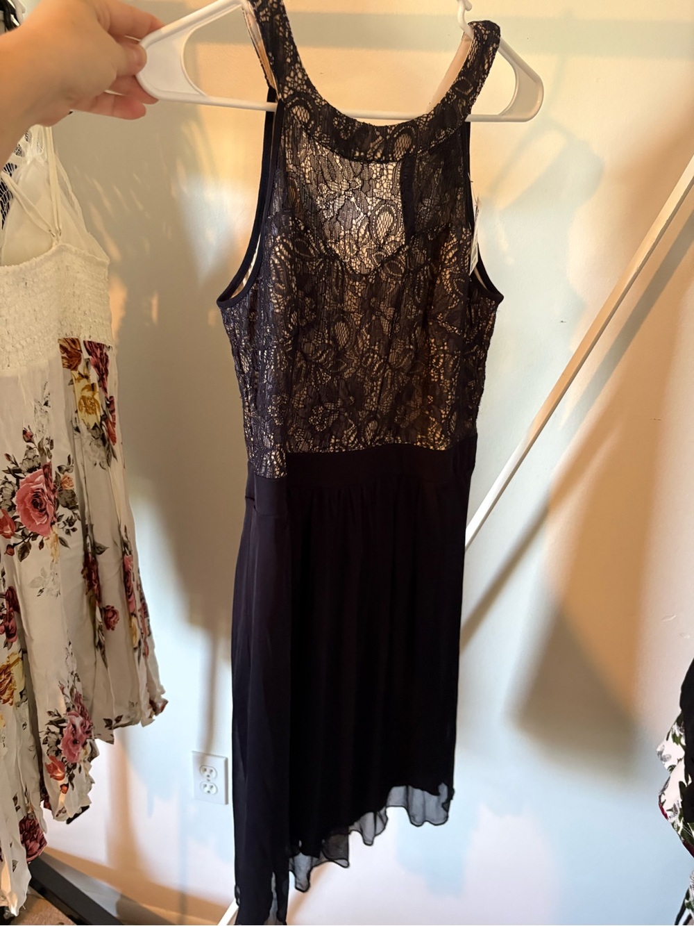 Navy Lace Bodice Tank Dress - enfocus studio